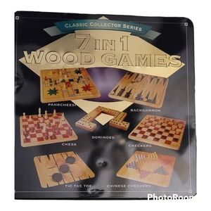 NWOT Classic Collector Series 7 in 1 Wood Games